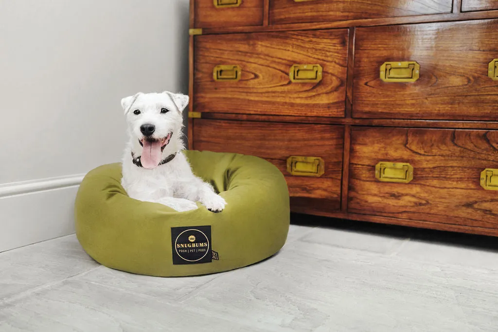 Jewel Olive Velvet Pet Bed