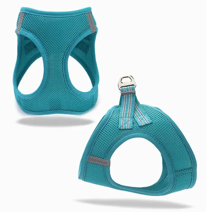 L 32-34cm gray Breathable pet traction vest with leash for small dogs, medium and large AZ17333