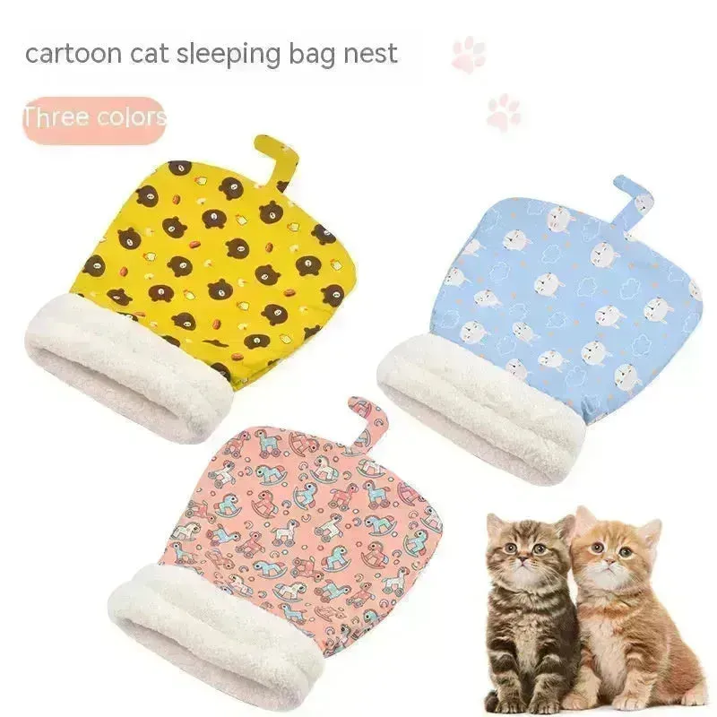 Lambswool Thickened Pocketable New Winter Linen Sleeping Bag Cat Nest