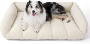 Lesure Orthopedic Dog Bed Sofa for Large Dogs, Waterproof Dog Couch with Removable Washable Cover, Cute Aesthetic Pet Sofa Couch with Egg Crate Foam (Cream, 41.0" L x 29.0" W x 11.0" Th)