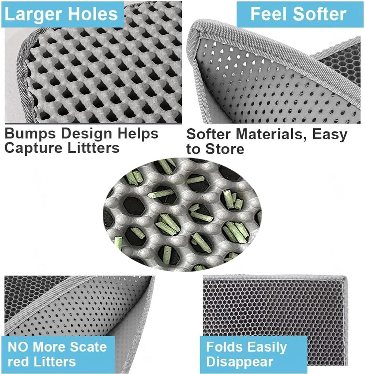 Litter Mat, 24X35In/26X46In Honeycomb Double Layer Litter Box Mats for Cats Cat Litter Matt, Waterproof Leakproof Anti-Slip,24X35In-Beige