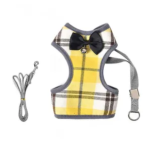 M 25*37*26cm yellow Pet traction rope small dogs and cats breathable vest chest back£¬Pet Collars & Harnesses AZ16947