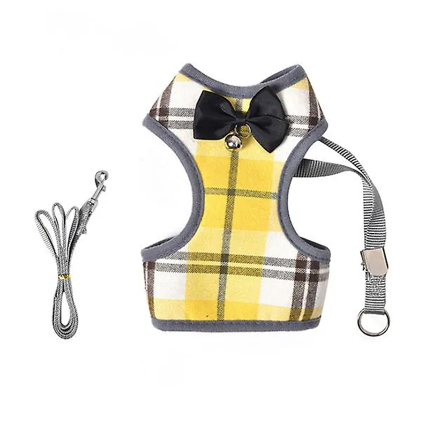 M 25*37*26cm yellow Pet traction rope small dogs and cats breathable vest chest back£¬Pet Collars & Harnesses AZ16947
