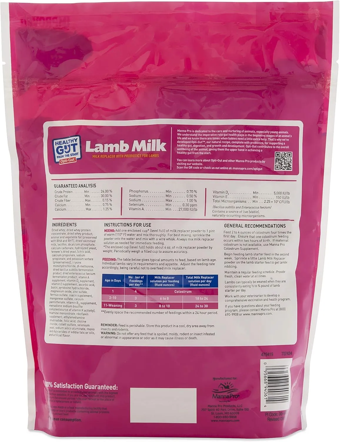 Manna Pro Lamb Milk Replacer - High in Protein to Support Growth - Powered by Opti-Gut to Support Gut Health & Digestion - Easy-to-Mix Formula - 3.5 Pounds (Pack of 2)