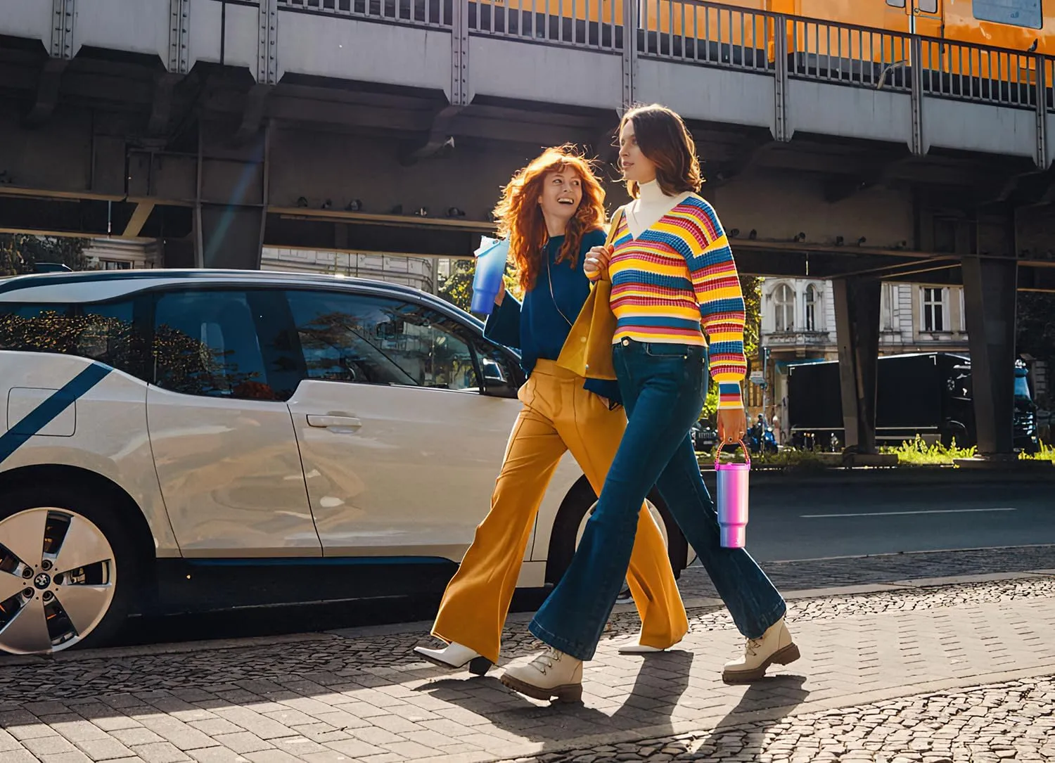 Meoky 40 oz Tumbler with Handle and Straw, Insulated Water Bottle, Stainless Steel Travel Mug, Keeps Cold for 34 Hours, 100% Leak Proof, Fits in Car Cup Holder (Carnival)