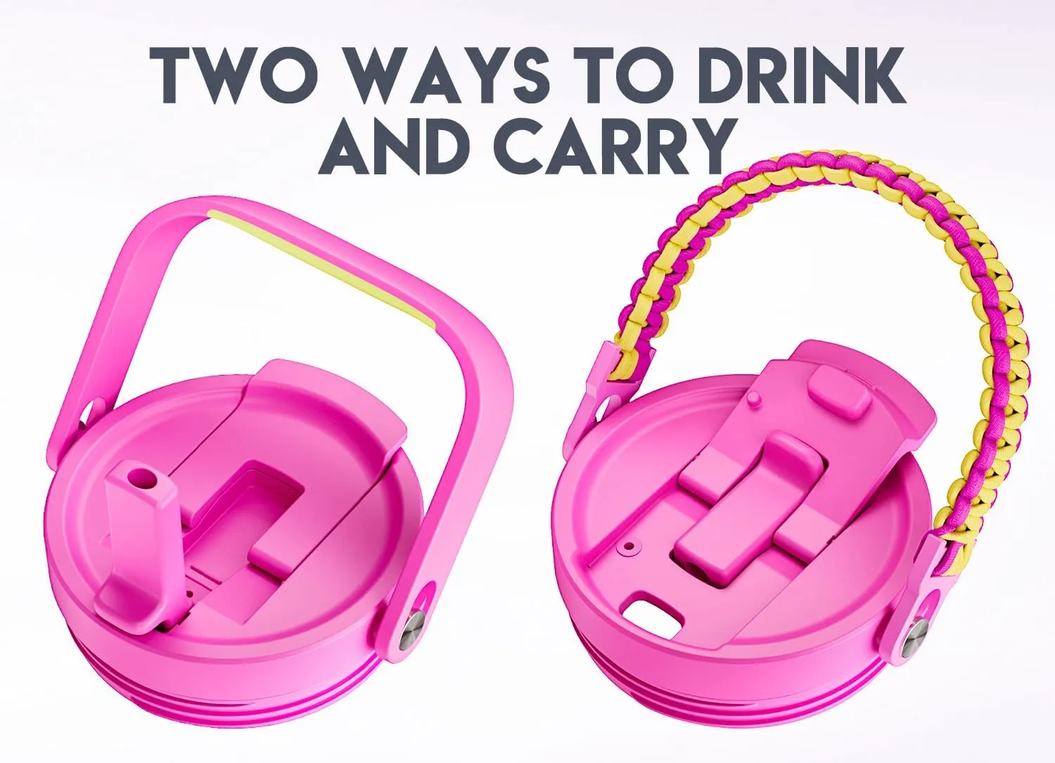 Meoky 40 oz Tumbler with Handle and Straw, Insulated Water Bottle, Stainless Steel Travel Mug, Keeps Cold for 34 Hours, 100% Leak Proof, Fits in Car Cup Holder (Carnival)