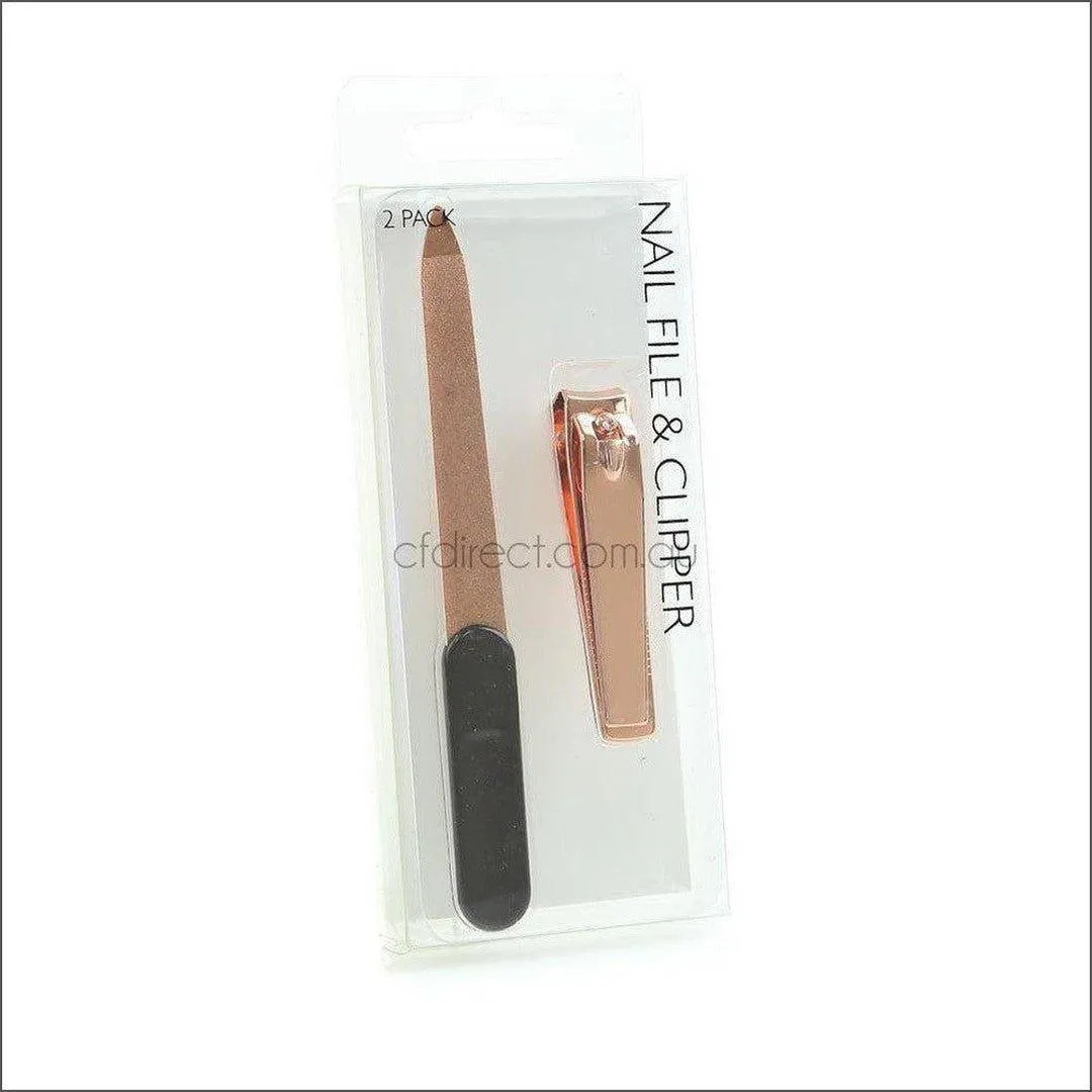 Nail File and Clipper Set - Rose Gold