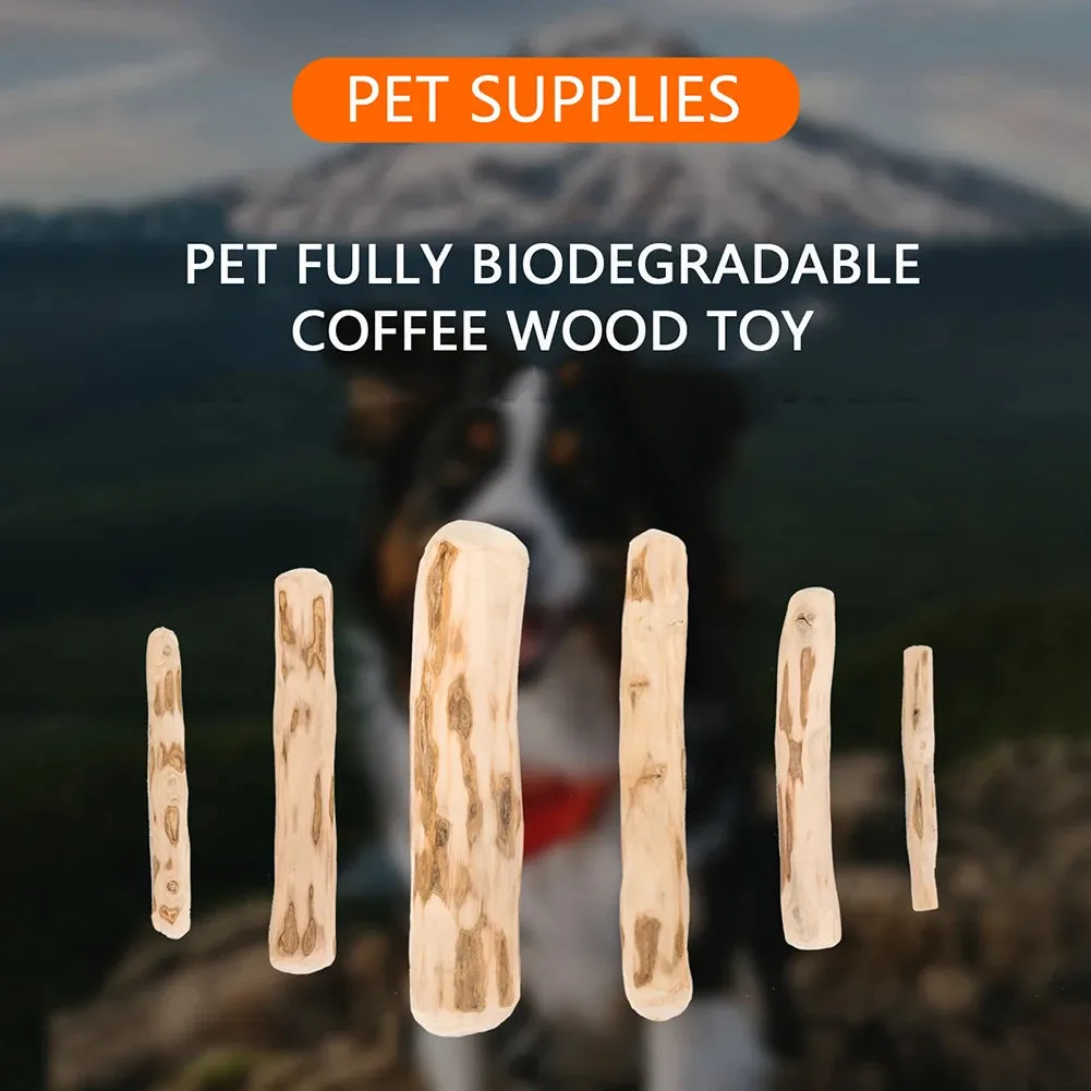 Natural Coffee Wood Dog Chew Stick for Teeth Grinding and Anxiety Relief