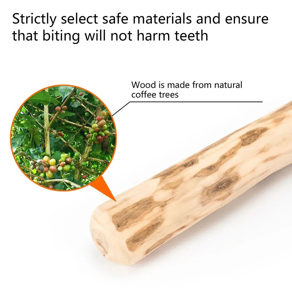 Natural Coffee Wood Dog Chew Stick for Teeth Grinding and Anxiety Relief