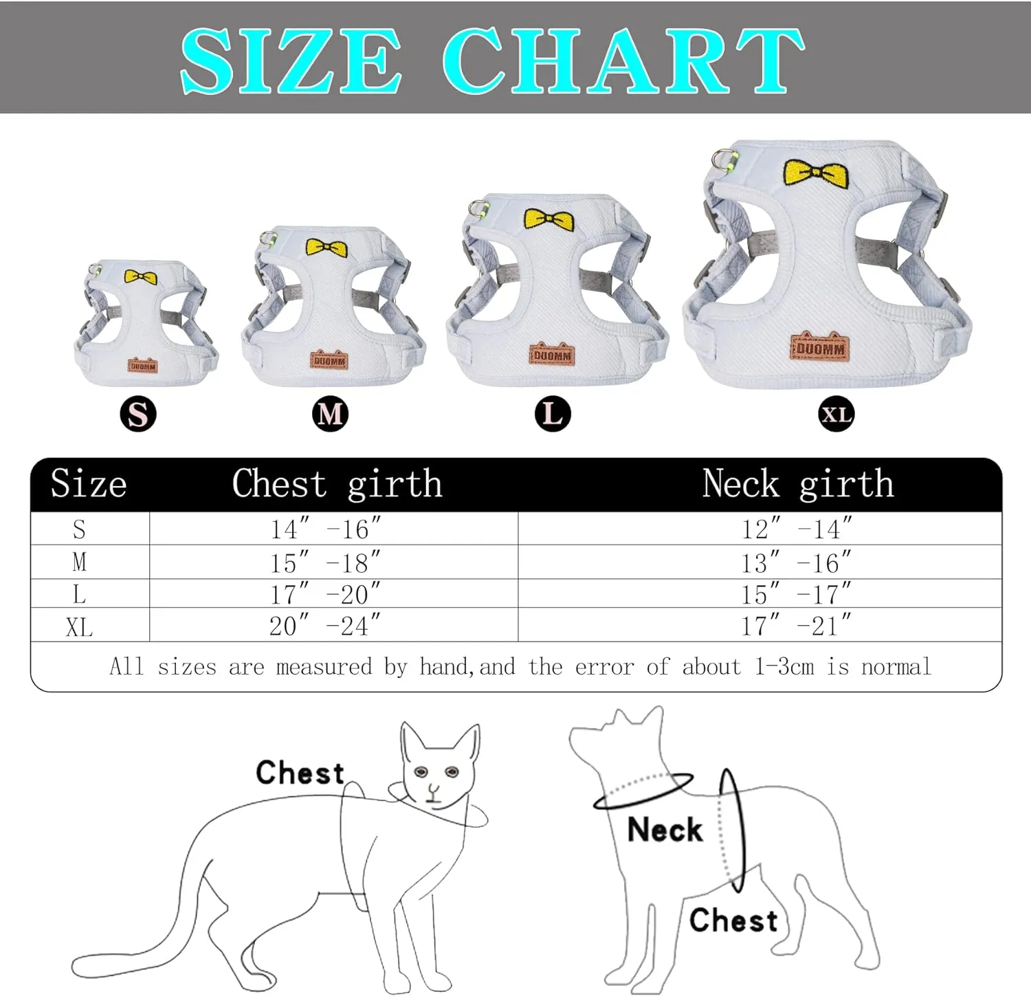 No Pull Dog Harness with Leash Pet Soft Vest Harness and Leash Set Dog Cat No Choke Escape Proof Harness Reflective Step in Harness for Small Medium Dogs Cats (Baby Blue, Small)