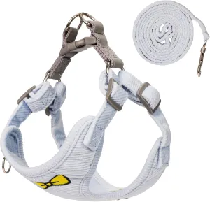 No Pull Dog Harness with Leash Pet Soft Vest Harness and Leash Set Dog Cat No Choke Escape Proof Harness Reflective Step in Harness for Small Medium Dogs Cats (Baby Blue, Small)