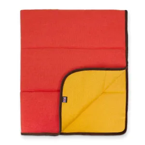 Padbury Linen Saffron Orange & Turmeric Yellow Luxury Quilted Reversible Dog Blanket