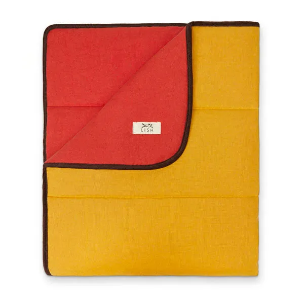 Padbury Linen Saffron Orange & Turmeric Yellow Luxury Quilted Reversible Dog Blanket