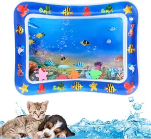 Pawmingle Cat Waterbed, 2025 New Thickened Water Sensor Play Mat, Pet Cooling Bed Pad, Interactive Water Sensory Playmat (I)