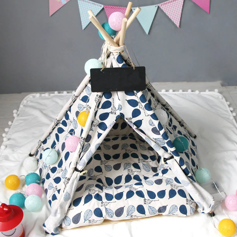 PAWS ASIA Suppliers Outdoor Pet Teepee Luxury Wooden Eco Friendly Dog Bed Tent House