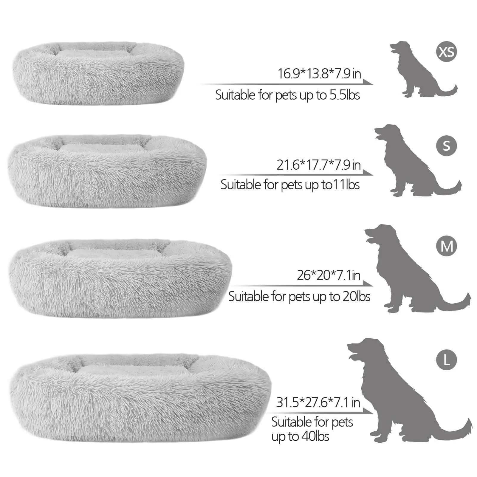 Pet Dog Cat Calming Bed Non-slip Plush Sleeping Nest