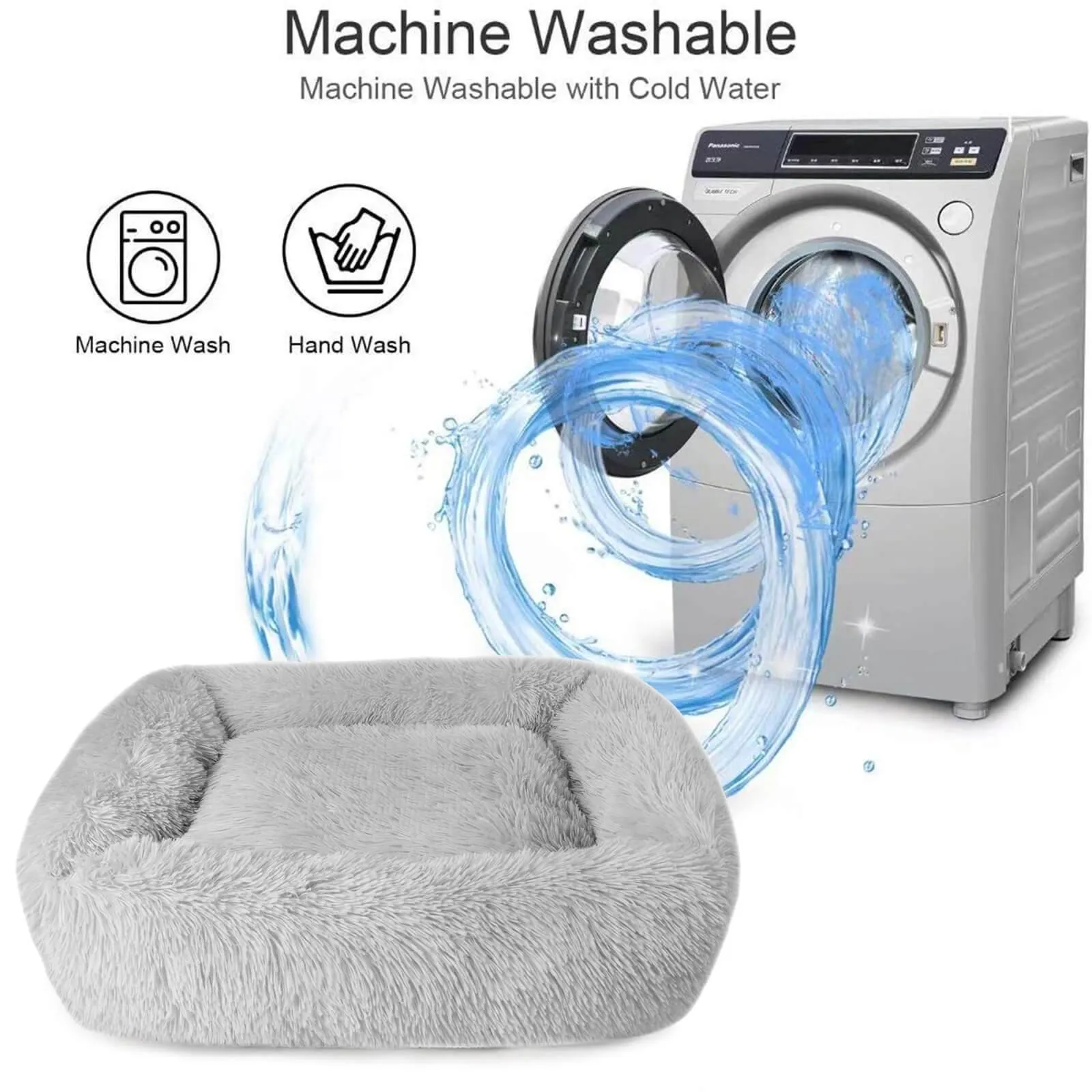 Pet Dog Cat Calming Bed Non-slip Plush Sleeping Nest