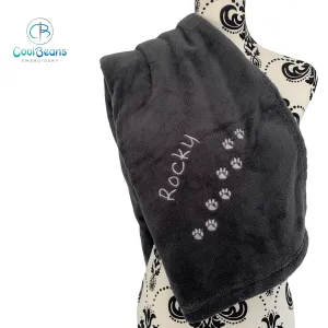 Pet Fleece Blanket - Mini Paws - Personalised in Corner