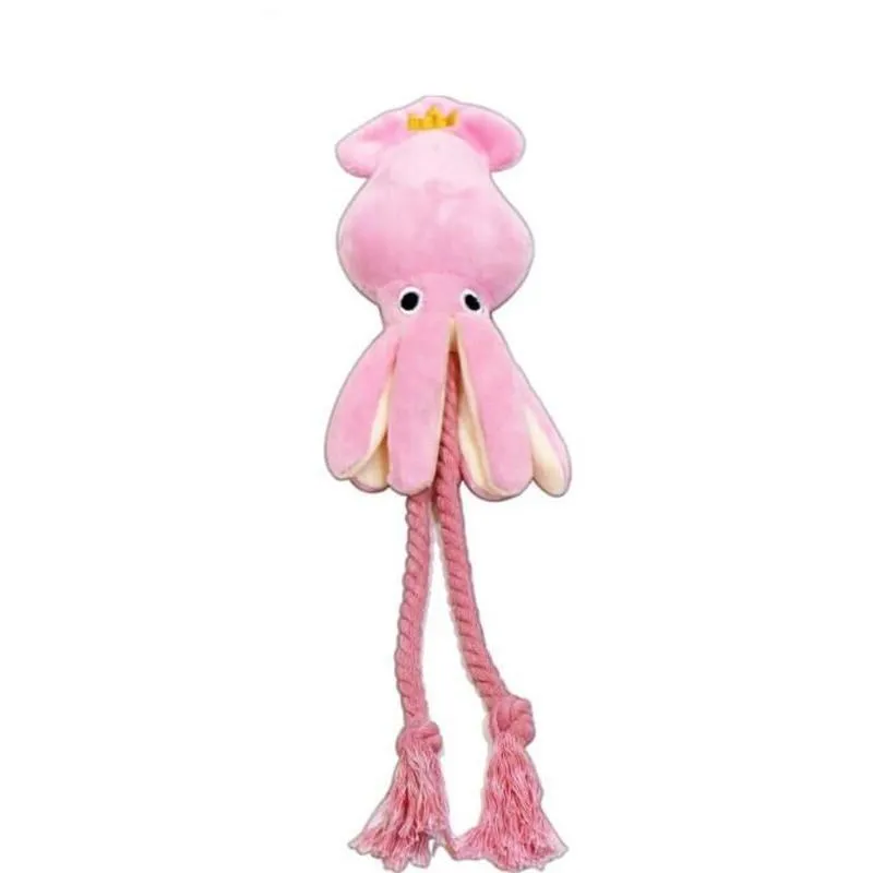 Plush Dog Squid Toy with Squeaker