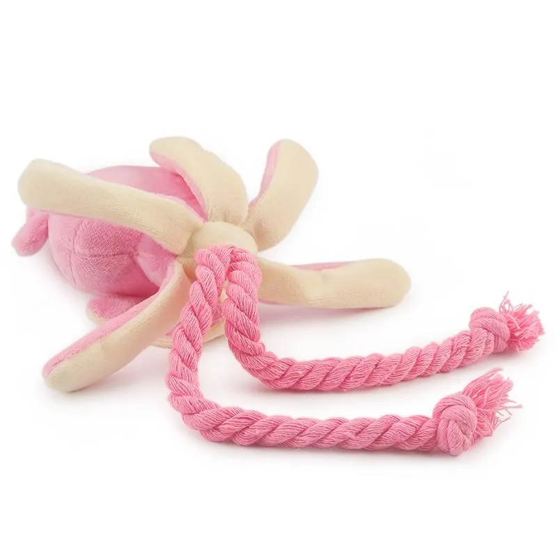 Plush Dog Squid Toy with Squeaker