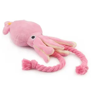 Plush Dog Squid Toy with Squeaker