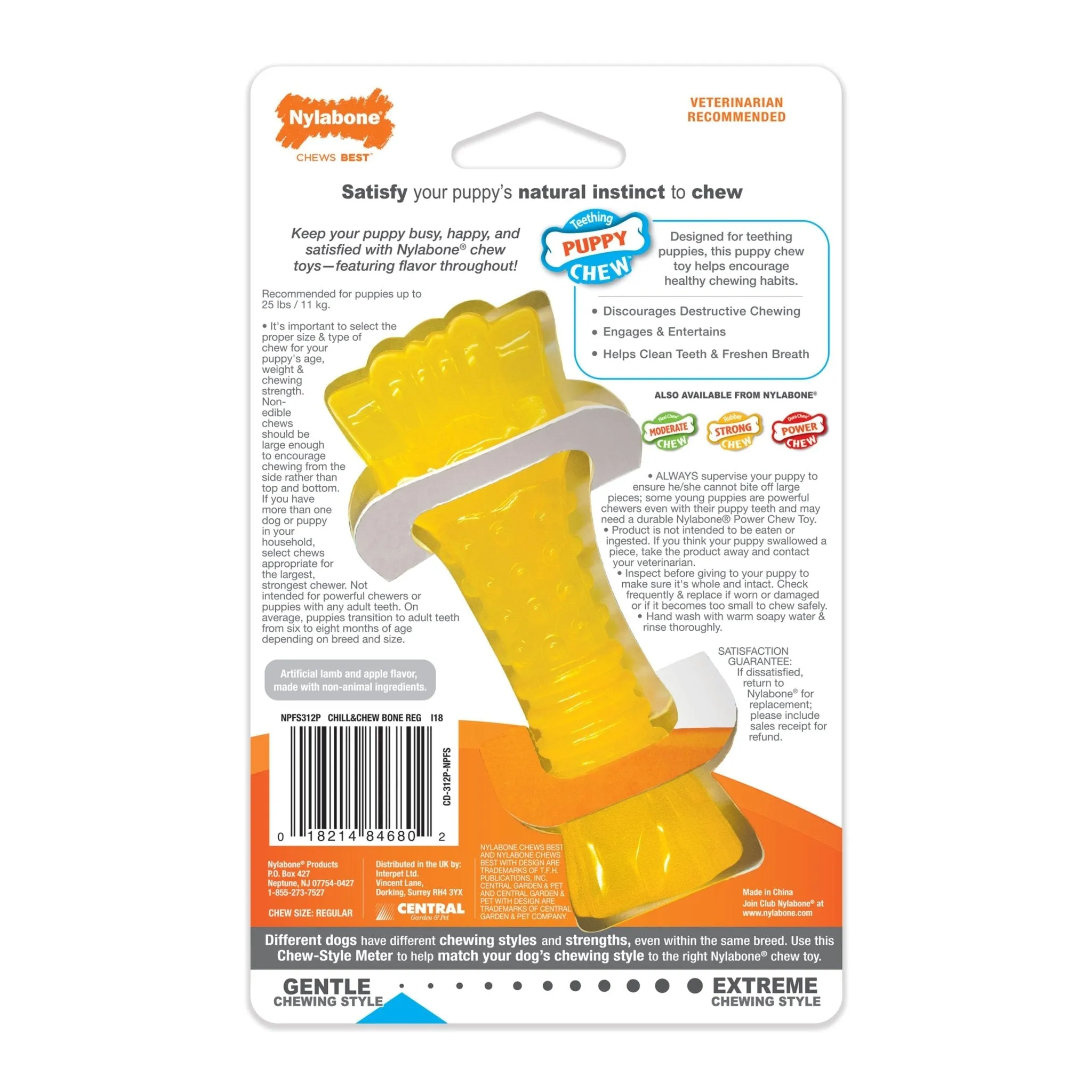 Puppy Chew Freezer Dog Bone, Lamb & Apple, Small/Regular, Up to 25 Ibs.