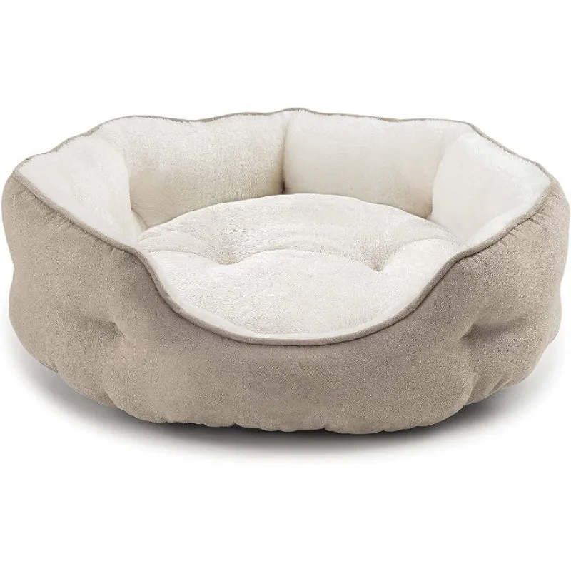 Round Pet Bed For Puppy And Kitten With Slip-Resistant