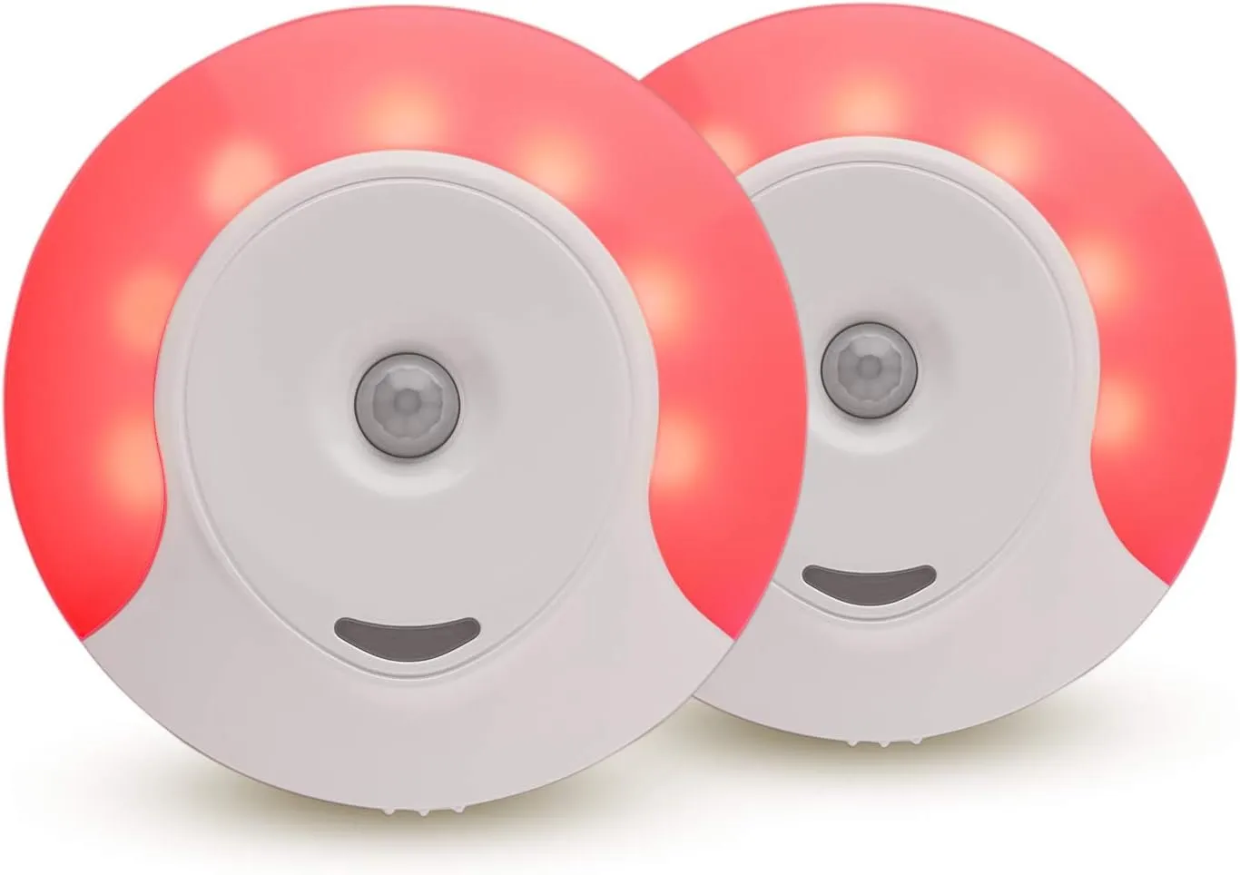 Sleep Aid Red LED Motion Sensor Night Light Plug in for Bedroom with Dusk to Dawn Motion Activated Auto Sensor, Promotes melatonin Production and Healthy Sleep, ON-Off-Auto Toggle, 2-Pack