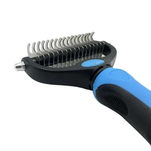 small blue Pet Fur Knot Cutter Dog Grooming Shedding Tools Cat Hair Removal Comb AZ10784