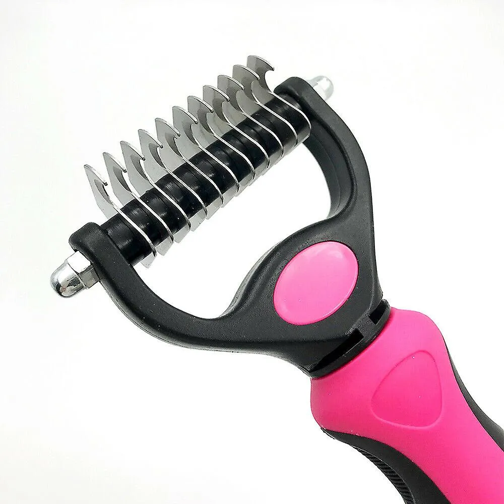 small blue Pet Fur Knot Cutter Dog Grooming Shedding Tools Cat Hair Removal Comb AZ10784