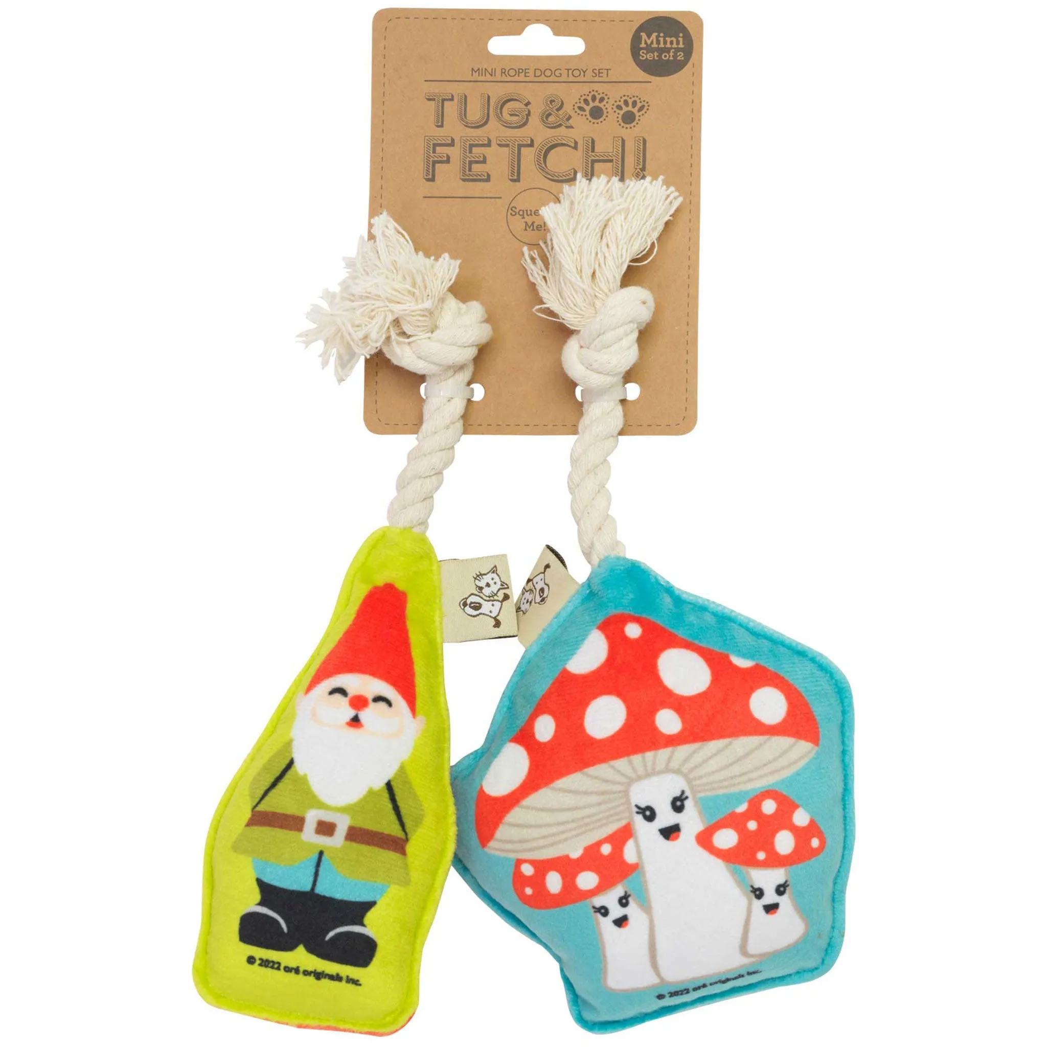 Speckle & Spot Gnome & Mushrooms Mini Rope Dog Toys