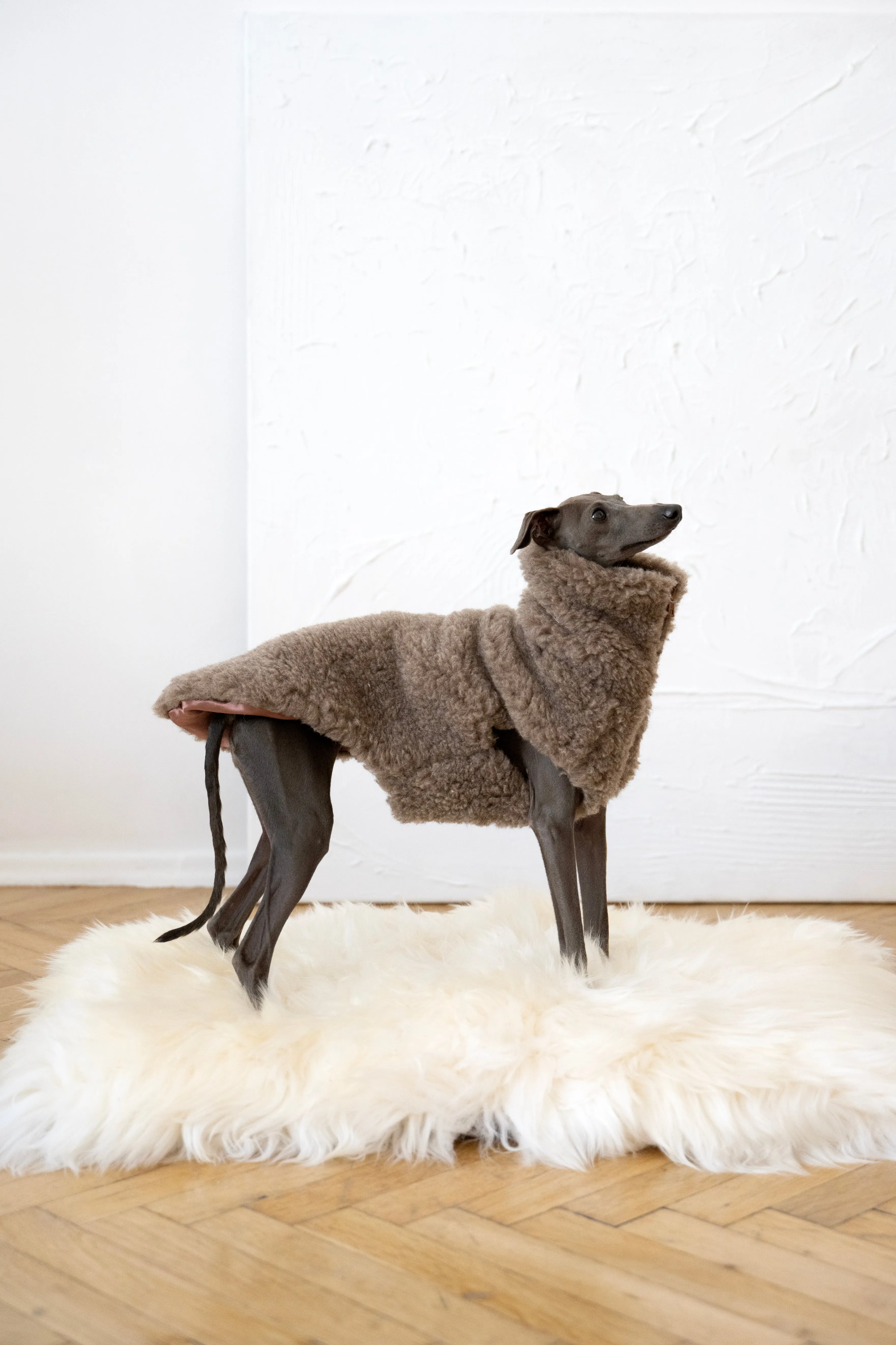 Square or Rectangular Natural Sheepskin Pet Mat - White