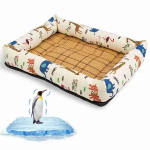 Summer Cool Moisture Resistant Linen Pet Bed, 1 Pack (Zoo)