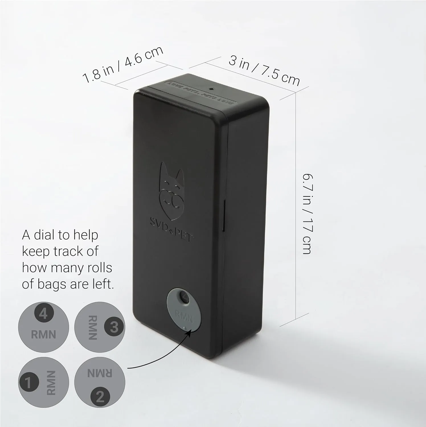 SVD.PET Dog Poop Bag Dispenser, Outdoor or Indoor Pet Waste Bag Dispenser Station, Wall Mount or Hanging with Strap. Easy to Refill Magnetic Cover (Black, Dispenser only)