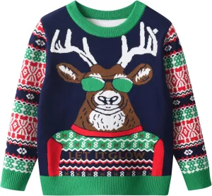 Toddler Girls Boys Christmas Sweater Knit Pullover Sweater Tops for Kids