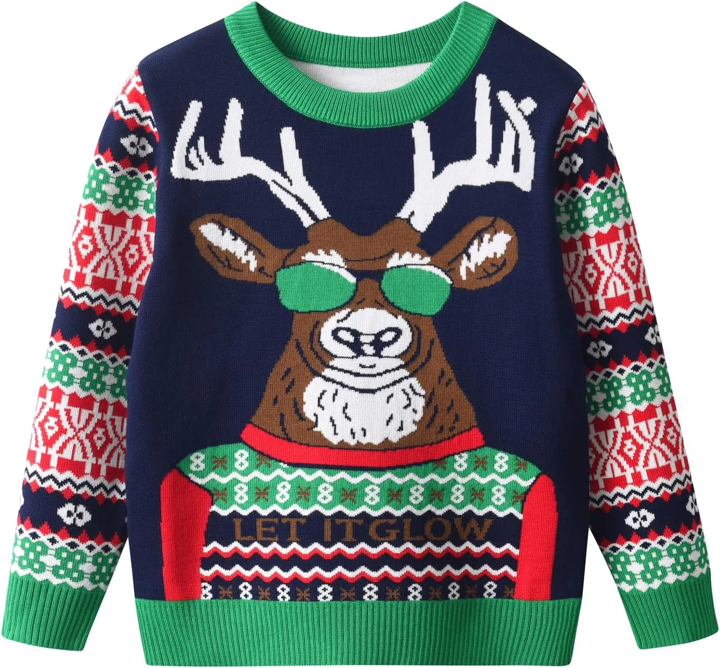 Toddler Girls Boys Christmas Sweater Knit Pullover Sweater Tops for Kids