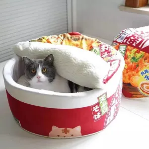 Trendy Noodle Design Plush Pet Bed