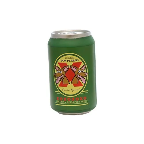 VIP Pet Products Silly Squeakers Dos Perros Beer Can Squeak and Chew Dog Toy