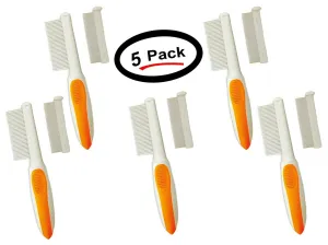 Wahl 2-in-1 Flea/Finishing Pet Comb to detect fleas, flea eggs, ticks (5 Pack)