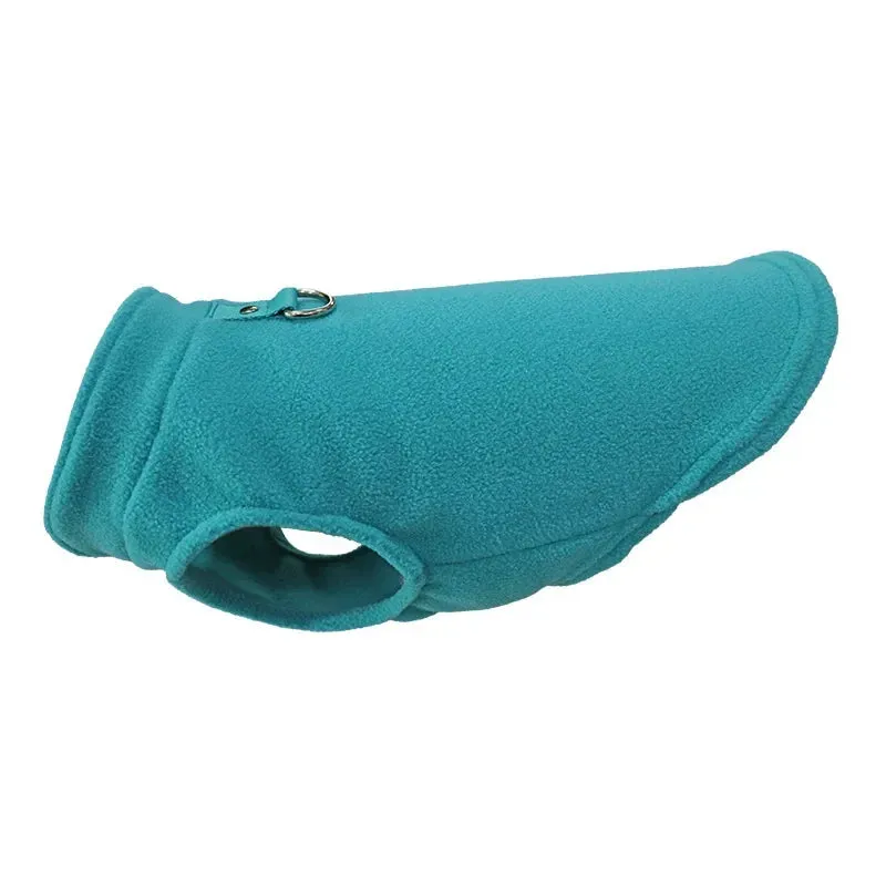 Warm Fleece Vest for Small Dogs and Cats with D-Ring Attachment
