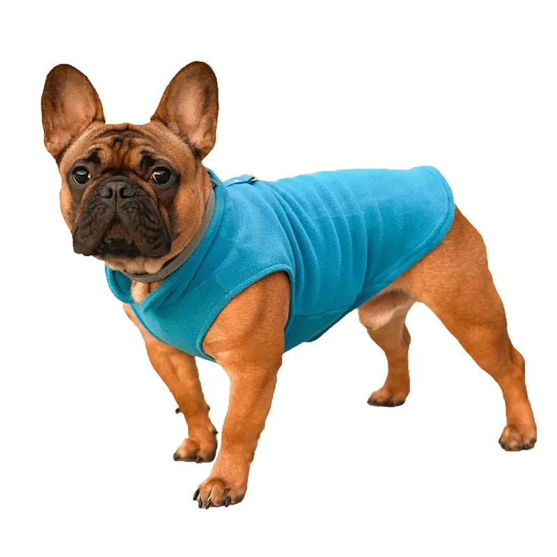 Warm Fleece Vest for Small Dogs and Cats with D-Ring Attachment