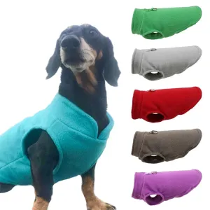 Warm Fleece Vest for Small Dogs and Cats with D-Ring Attachment