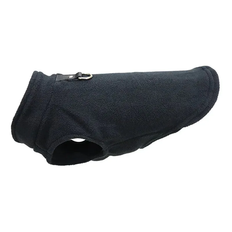 Warm Fleece Vest for Small Dogs and Cats with D-Ring Attachment