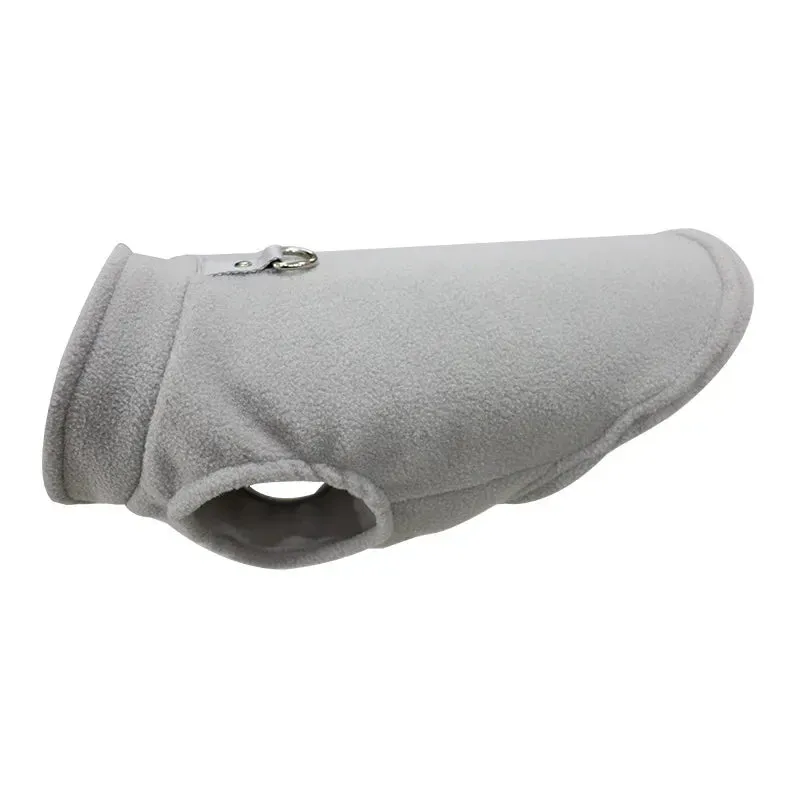 Warm Fleece Vest for Small Dogs and Cats with D-Ring Attachment