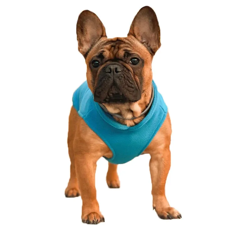 Warm Fleece Vest for Small Dogs and Cats with D-Ring Attachment
