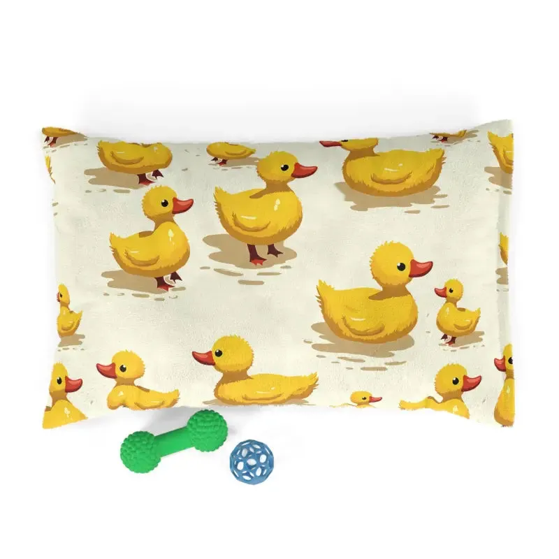 Yellow Ducks Pet Bed with Polyester Print Area