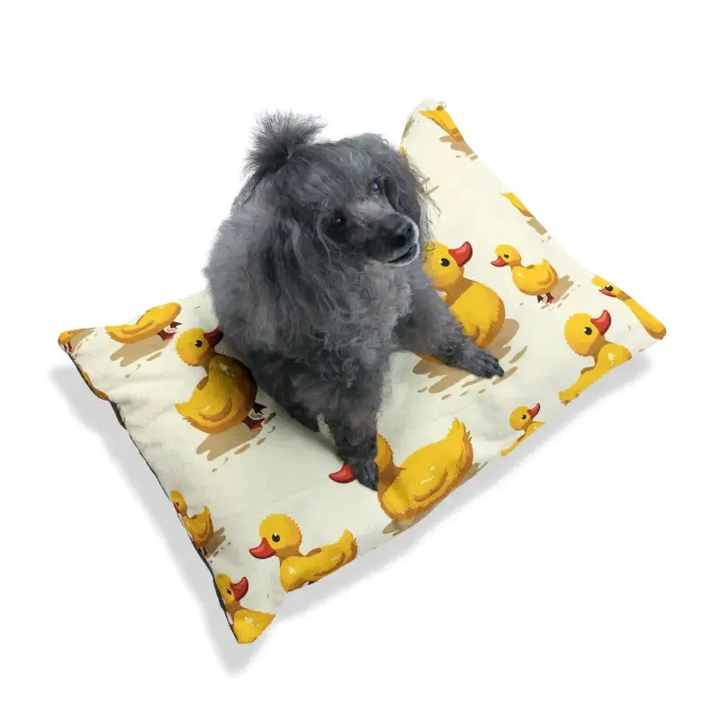 Yellow Ducks Pet Bed with Polyester Print Area