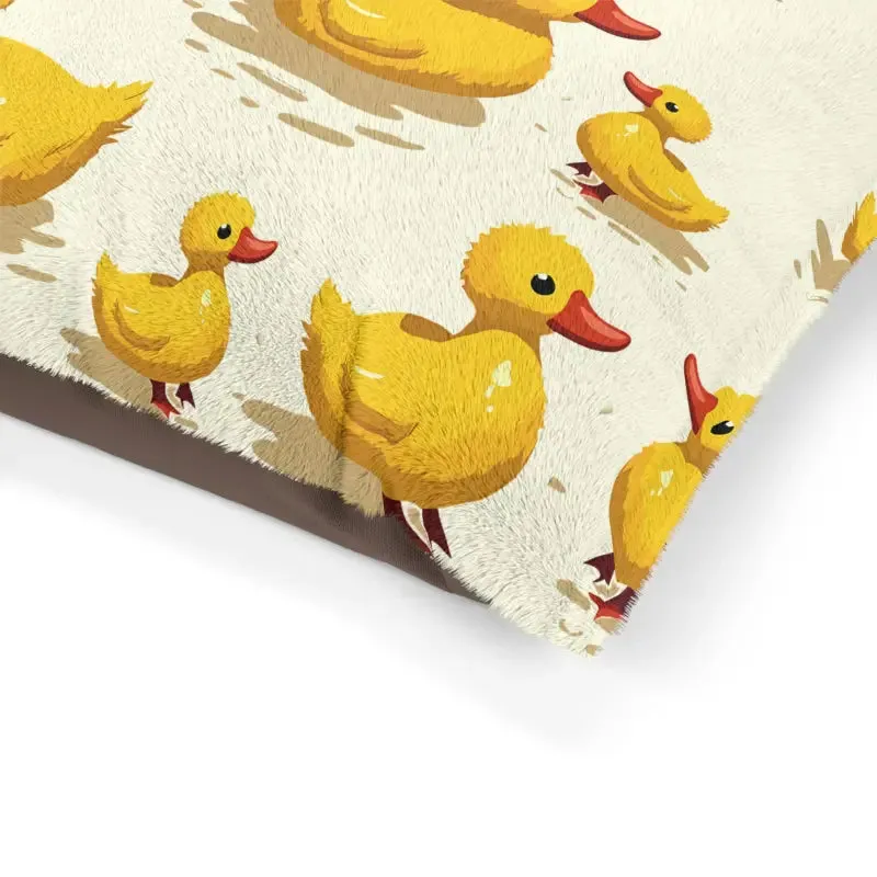 Yellow Ducks Pet Bed with Polyester Print Area