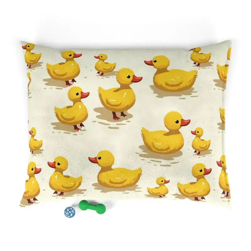 Yellow Ducks Pet Bed with Polyester Print Area