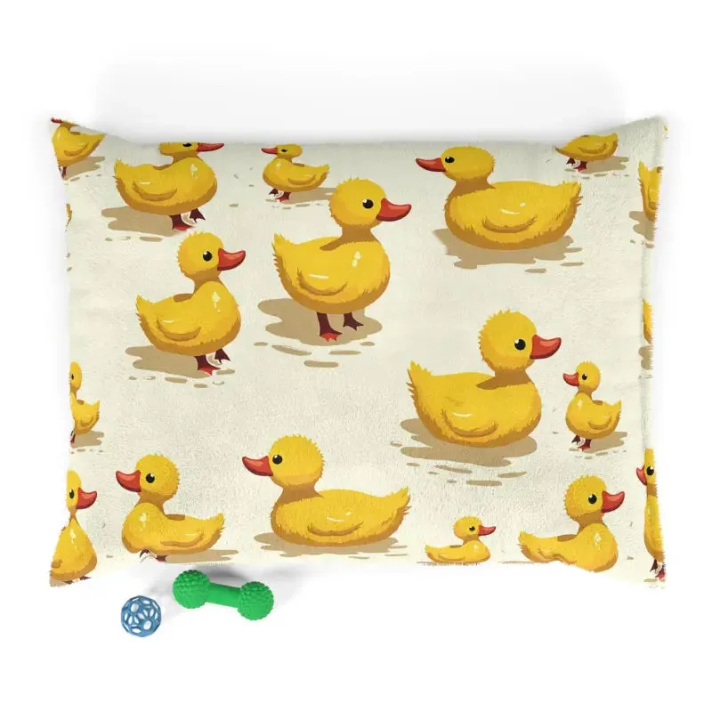 Yellow Ducks Pet Bed with Polyester Print Area